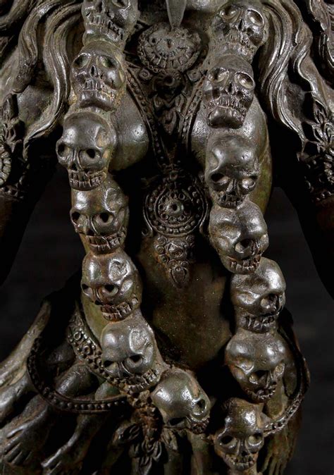 Sold Brass Hindu Goddess Kali Murti With Arms Standing On Corpse Of