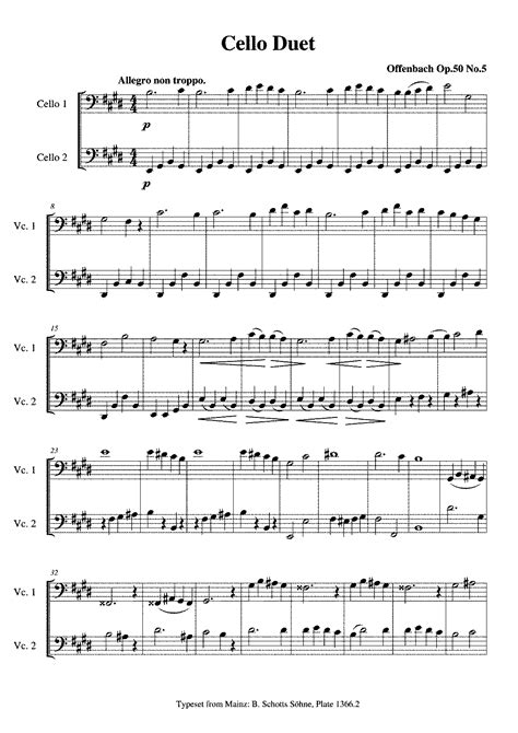 Duos For 2 Cellos Op50 Offenbach Jacques Imslp Free Sheet Music