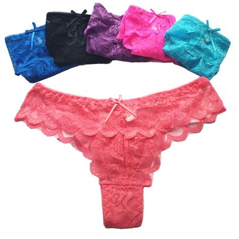 Ladies Underwear Womens Pants Pure Color Full Lace Hollow Out Panties Knickers For Women Thongs