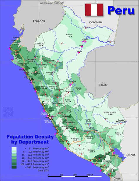 Peru Country Data Links And Map By Administrative Structure