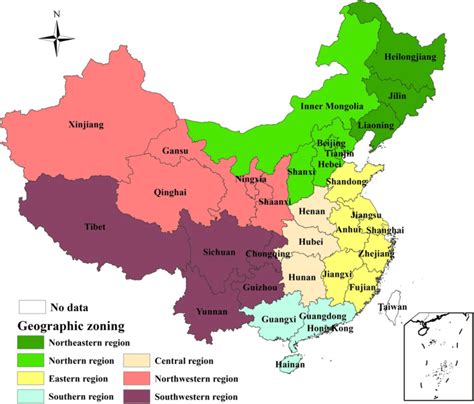 Seven Major Geographic Regions In China Based On Provincial Borders
