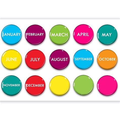 Colorful Months Of The Year Magnets Perpetual Calendar Etsy
