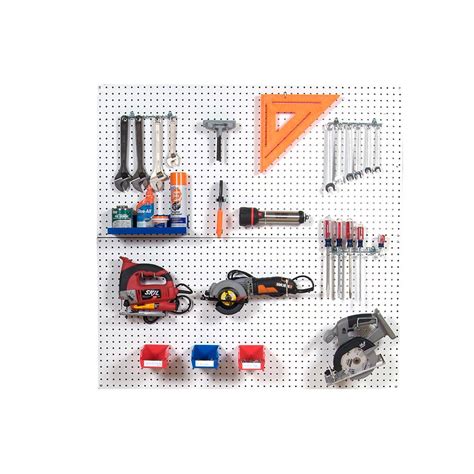 Triton 14 In Custom Painted Blissful White Pegboard Wall Organizer