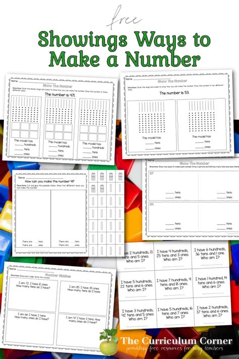 Showing Ways To Make A Number The Curriculum Corner 123