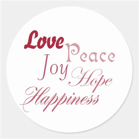 Peace Love Joy Stickers And Labels Zazzle Uk