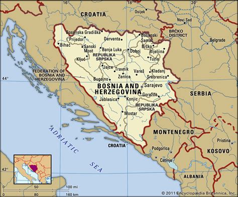 Bosnia And Herzegovina Map Map Of The Usa With State Names