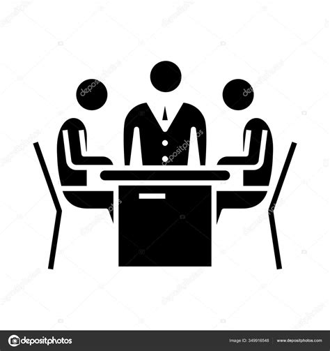 Meeting Black Icon Concept Illustration Vector Flat Symbol Glyph