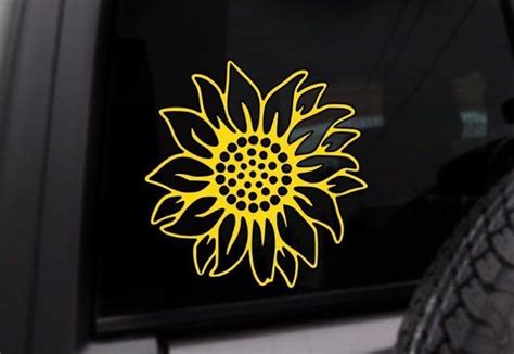 Sunflower Car Decal Vinyl Sticker Custom Color Decal Custom Decals