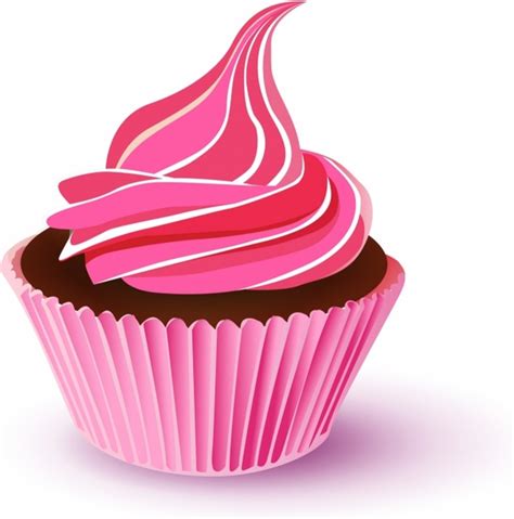 Vector Pink Cupcake Free Vector In Adobe Illustrator Ai Ai