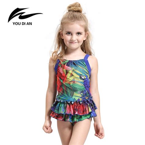 2018 New One Piece Swimwear Cute Baby Toddler Kids Floral Printed