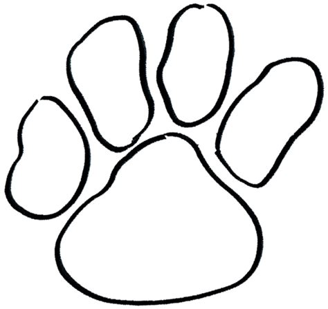 Outline Of A Paw Print Clipart Best