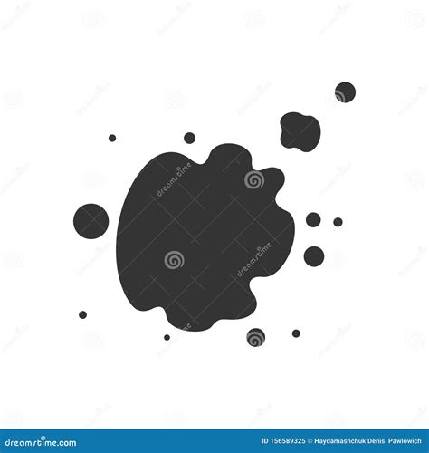 Black Paint Blot Vector Icon Cartoon Paint Ink Splashe Stock Vector
