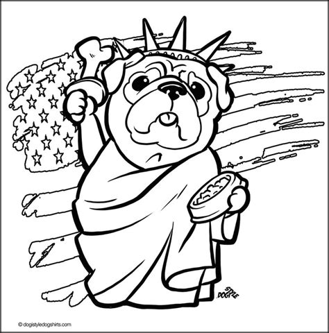 Five dogs in a funny dog coloring page. Pug coloring pages to download and print for free | Puppy ...