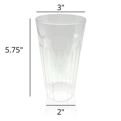 Plastic Drinking Glasses Tumblers Clear 18 Oz Lightweight And Stackable 6 Pack By Osnell Usa