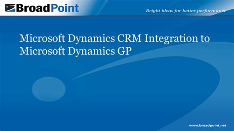 Microsoft Dynamics Gp And Dynamics Crm Integration Overview Youtube