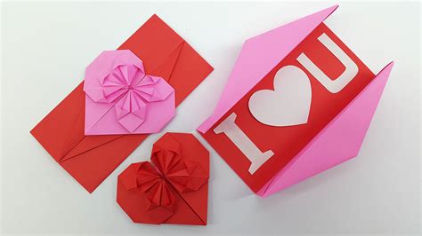 Colors Paper Origami Heart Envelope And Box Diy Envelope Paper Heart