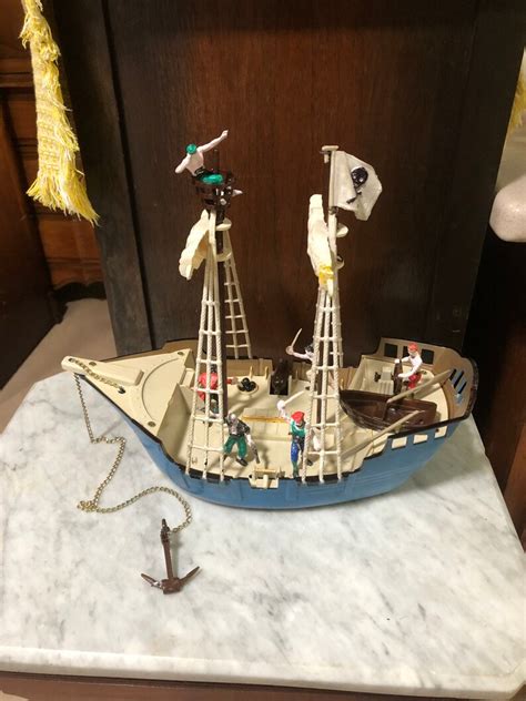 Vintage Ideal I 3972 Toy Pirate Ship Model Made In Usa Etsy