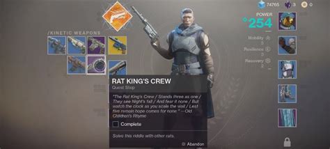 Destiny 2 Guide How To Get Rat Kings Crew Exotic Guide Gamezone