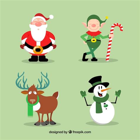 Funny Christmas Characters Vector Free Download
