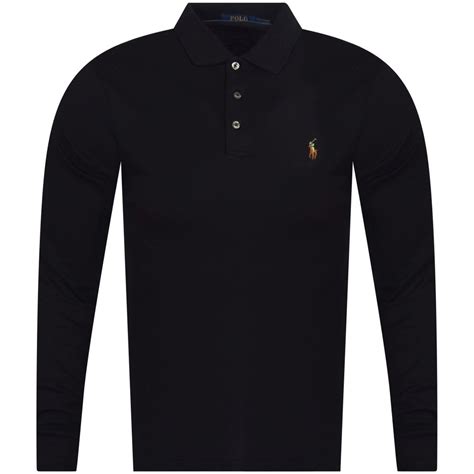 Polo Ralph Lauren Black Logo Long Sleeve Polo Shirt Polo Shirts From
