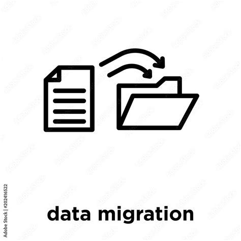 Data Migration Icon Isolated On White Background Stock Vector Adobe Stock
