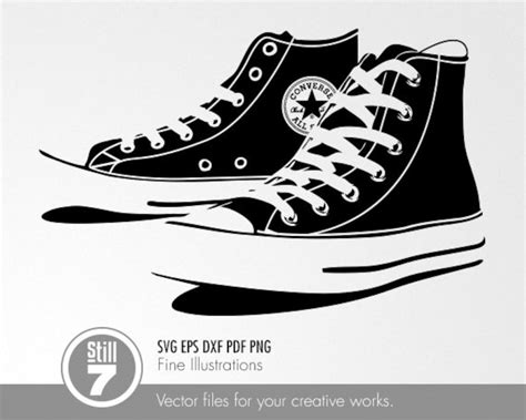 Sneakers Converse Svg Cutting Files Eps Dxf Pdf Png Etsy