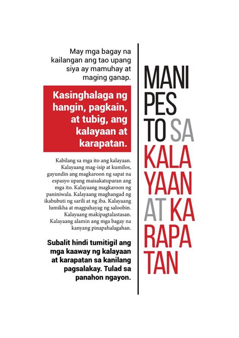 Manifesto Sa Kalayaan At Karapatan Kodao Productions