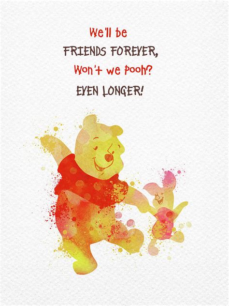 Pooh Bear Friends Quote Watercolor Digital Art By Mihaela Pater Pixels