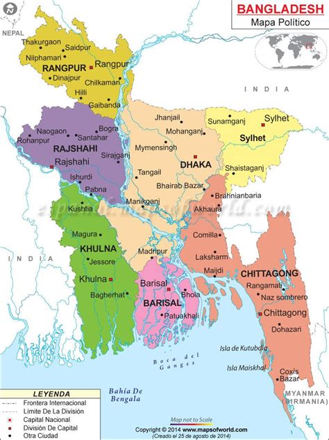 Bangladesh Political Map Political Map Of Bangladesh