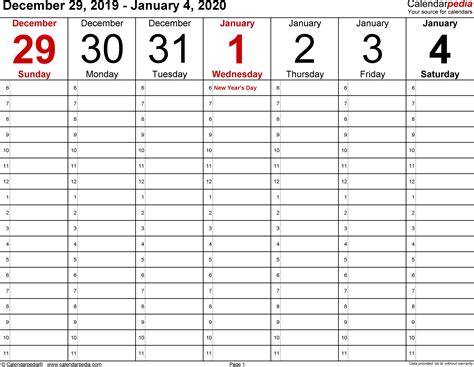 Printable Monthly 5 Day Calendar 2020 Example Calendar Printable