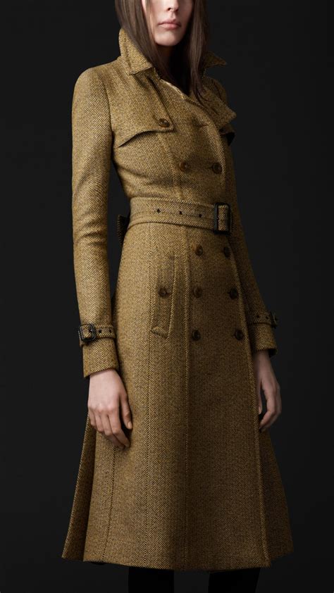 Lyst Burberry Prorsum Tailored Wool Trench Coat In Natural