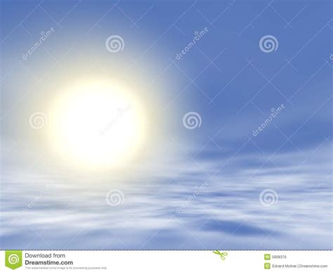 Sun Shining In Blue Sky Stock Illustration Illustration