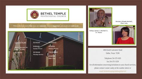 Bethel Temple Pentecostal Church Info Youtube