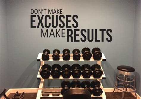 Dont Make Excuses Make Results Gym Quote Wall Decal Etsy