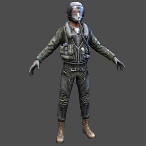 Army Pilot Real Time 3d Model