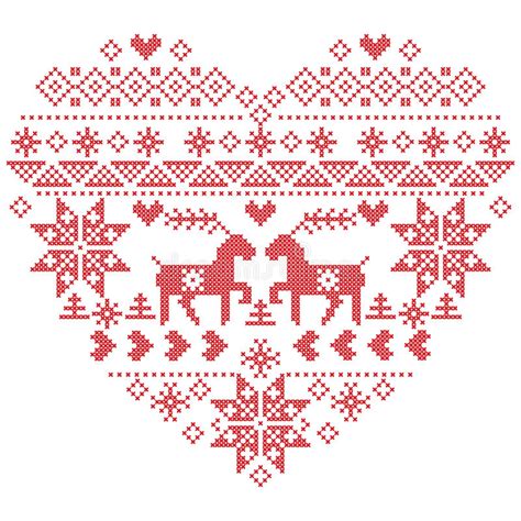 Scandinavian Nordic Winter Stitch Knitting Christmas Pattern In In