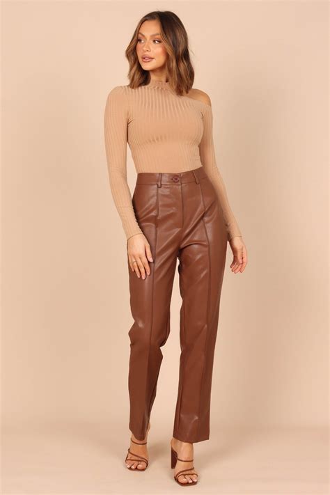 Sandy Faux Leather Pants Chocolate Brown In 2022 Spring Outfits