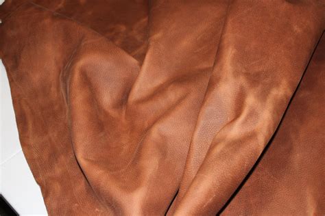 Medium Brown Distressed Leather Hide Thickness 16 Mm 18 Etsy
