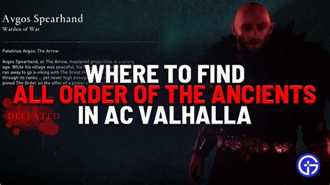 Ac Valhalla All Order Of The Ancients Locations Guide Where To Find