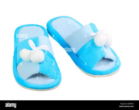 Domestic Blue Slippers Stock Photo Alamy
