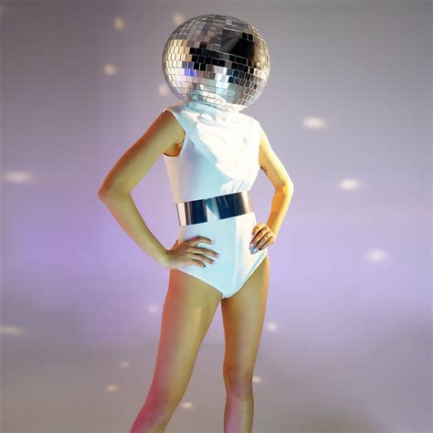silver disco ball mirror mask is a full head sphere for halloween masquerade edm and rave