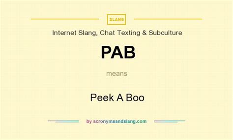 Pab Peek A Boo In Internet Slang Chat Texting