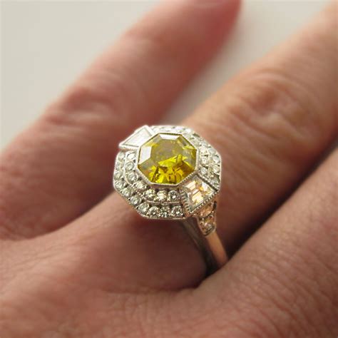 Yellow Diamond Antique Engagement Rings Wedding And Bridal Inspiration
