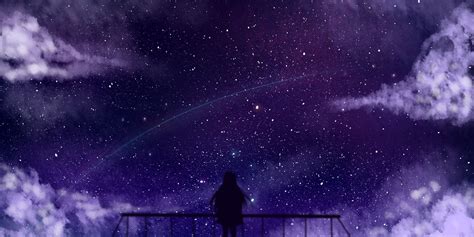 Anime Night Sky Aesthetic Wallpapers Wallpaper Cave