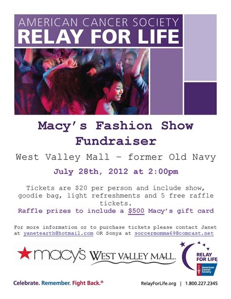 * canadian cancer society relay for life donation form. Macy's / Relay For Life Fashion Show | Relay 4 Life ...