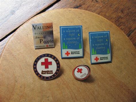 5 Vintage Red Cross Pins Lapel Pin American Red Cross Metal Etsy Uk