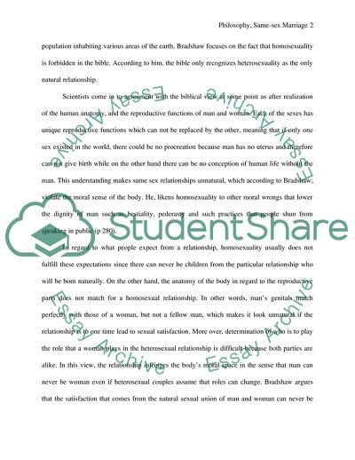 philosophy same sex marriage or relationship essay example topics and well written essays