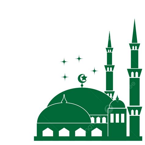 Gambar Siluet Masjid Dengan Ilustrasi Bintang Di Malam Hari Bayangan