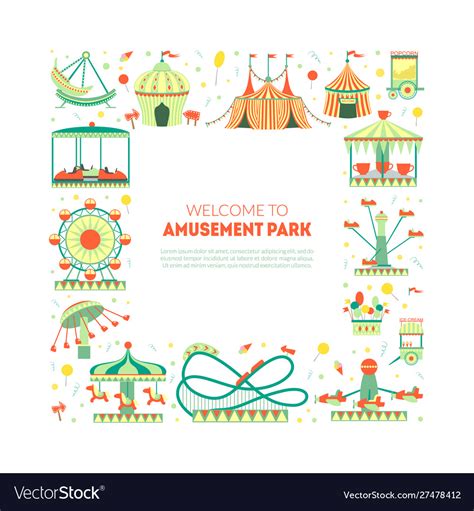 Welcome To Amusement Park Banner Template Vector Image