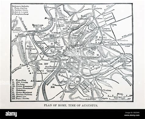 Mappa Di Roma Antica Al Tempo Di Augusto Da Un 1896 Prenota Foto Stock